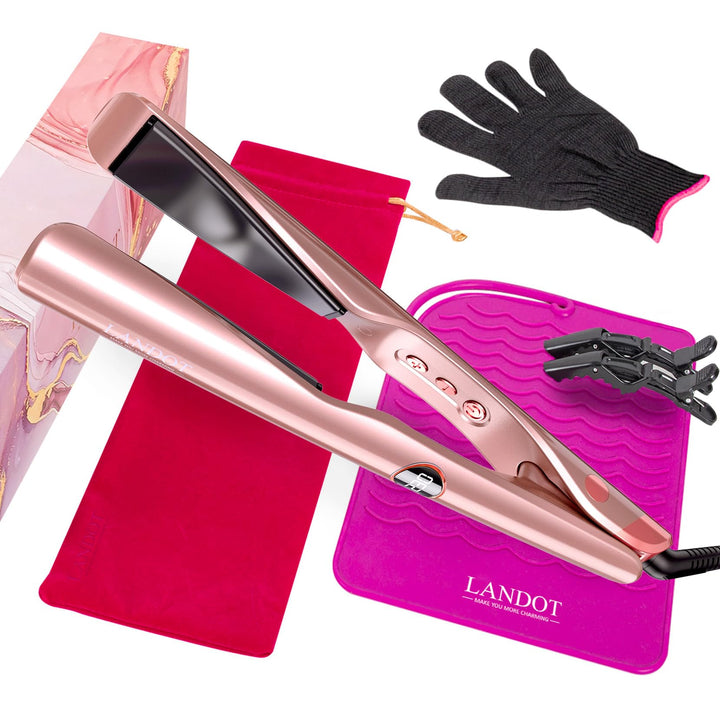 LANDOT 2-IN-1 Glätteisen und Lockenstab: Glätteisen Locken und Glätten - Professioneller HHaarglätte