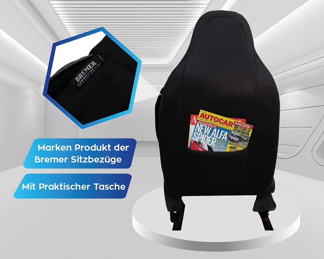 Mass Sitzbezüge Schonbezüge Pilotsitze Fahrer & Beifahrer Set kompatibel mit Wohnmobil FIAT Ducato,