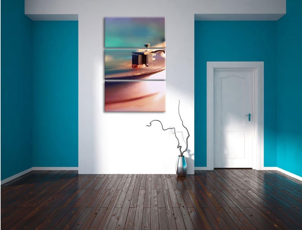 Pixxprint Schallplatte als Leinwandbild - Grösse: 3-Teilig (120x80cm) - Wandbild - Kunstdruck - fert