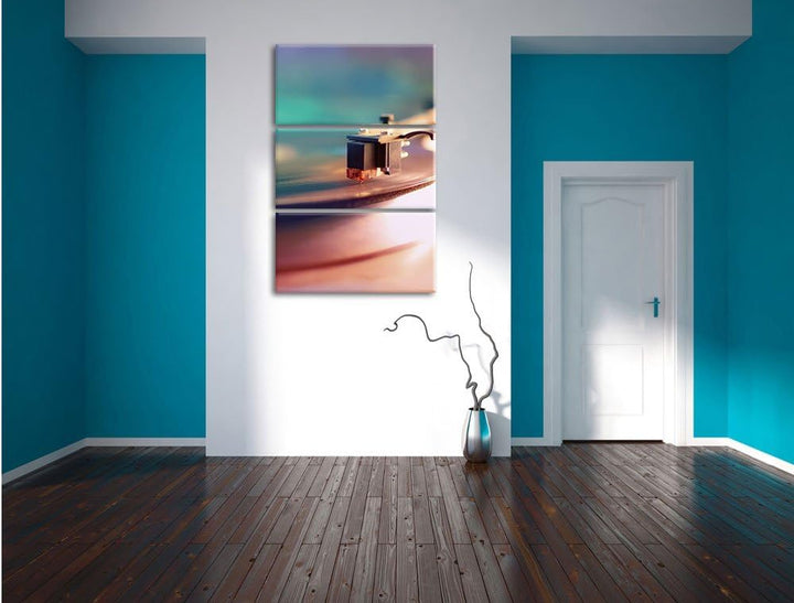 Pixxprint Schallplatte als Leinwandbild - Grösse: 3-Teilig (120x80cm) - Wandbild - Kunstdruck - fert