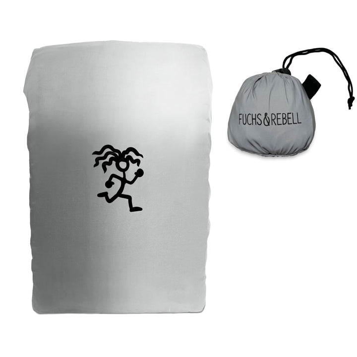 FUCHS & REBELL® Reflektierender + Wasserdichter Regenschutz für Rucksäcke, Schulranzen, Backpack, Sc