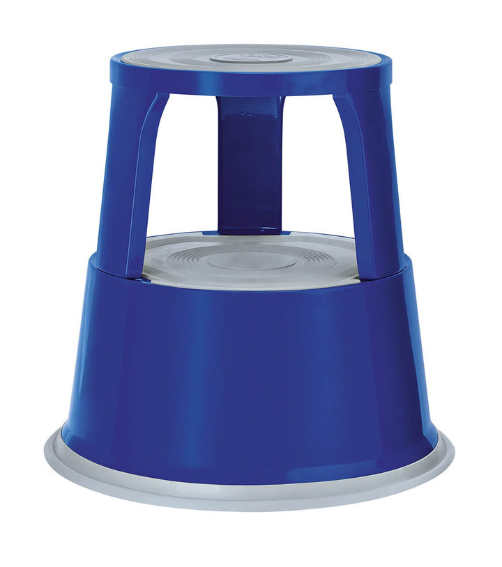 Wedo 212103 Rollhocker Metall, TÜV- und GS-geprüft, Höhe 43 cm, Tragkraft 150 kg, blau, Blau