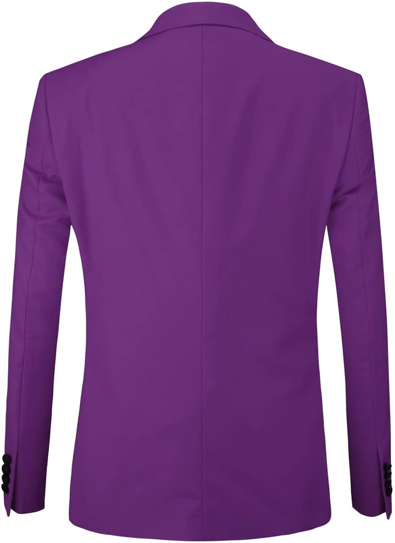 YOUTHUP Herren Slim Fit 3 Teilig Anzug, Lila Xf02 3XL