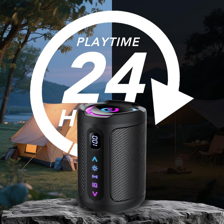 aowoka Bluetooth Lautsprecher mit Licht, 2026 Musikbox Tragbarer Box, Bluetooth 5.4, 30 St, Verbesse