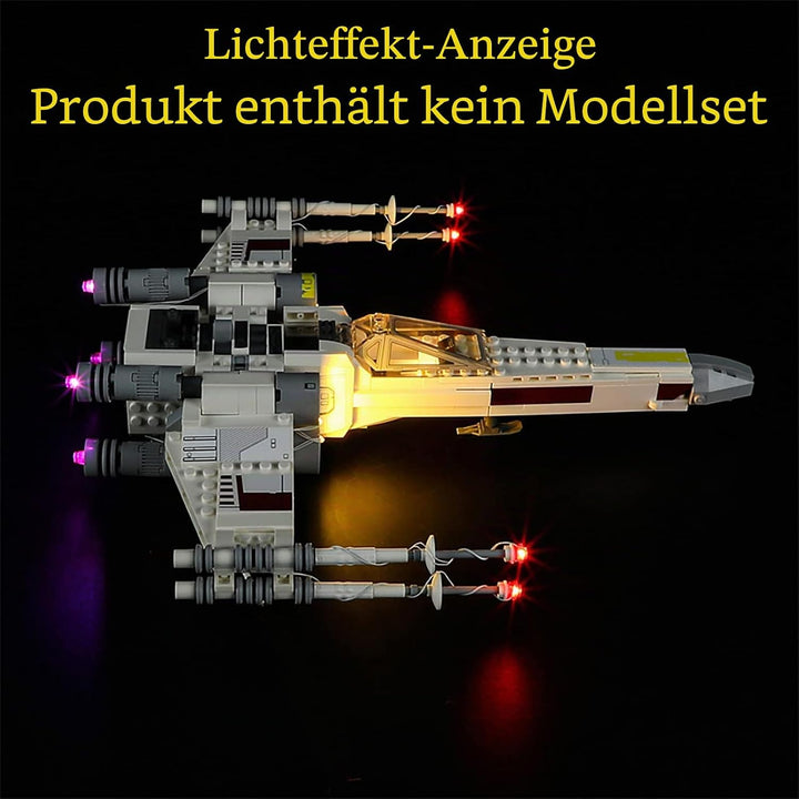 GEAMENT LED Licht-Set Kompatibel mit Lego Luke Skywalkers X-Wing Fighter - Beleuchtungsset für Star