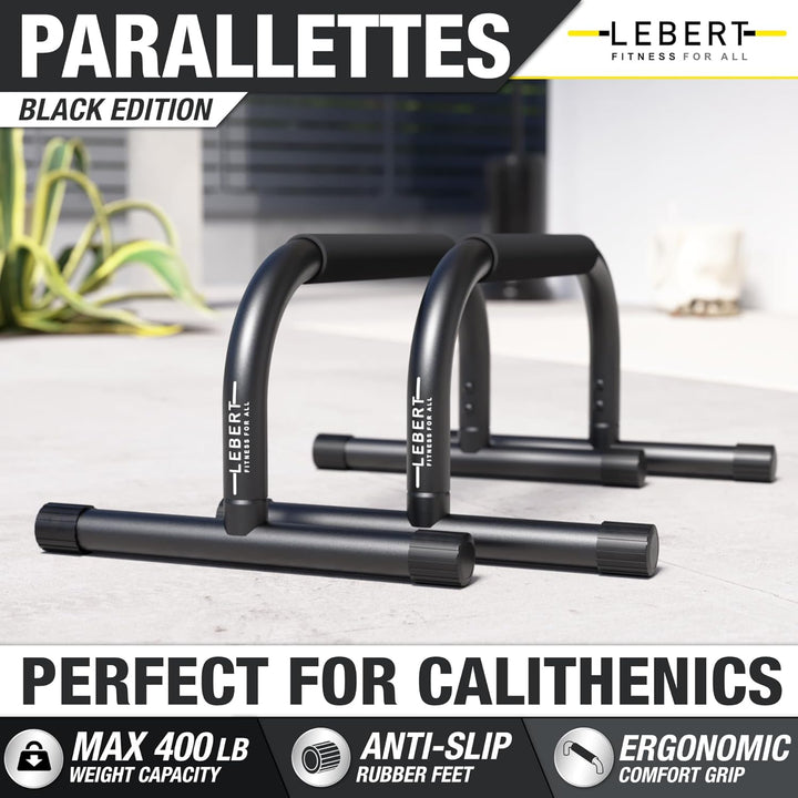 Lebert Fitness Parallettes - Calisthenics Equipment ✓ Dip Station ✓ Push Up Stand Bar ✓ Bodyweight E