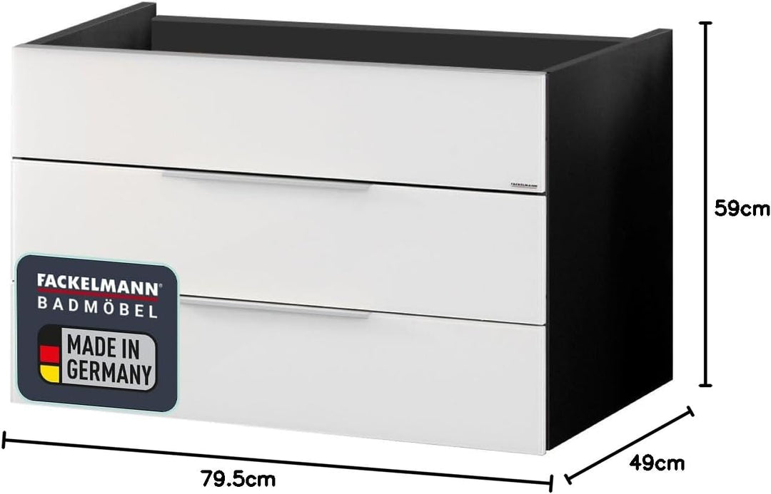 FACKELMANN Waschtischunterschrank KARA / Badschrank mit Soft-Close-System / Masse (B x H x T): ca. 8