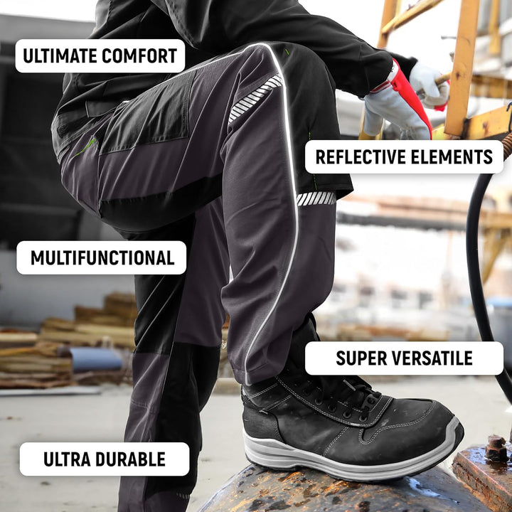 Prisma Arbeitshosen Männer Cargohose Herren mit Elastischem Bund, Hammerschlaufe, Zwei Vordertaschen