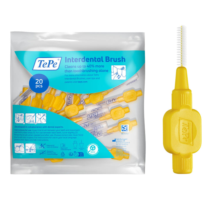 TePe Interdentalbürste, Original, Gelb, 0,7 mm/ISO 4, 20 Stk., Plaque-Entfernung, effiziente Reinigu