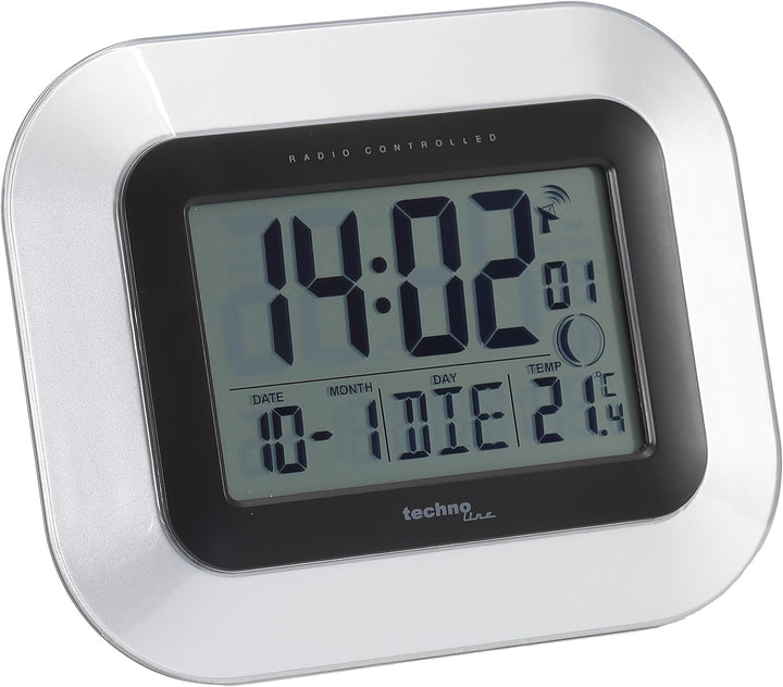 Technoline, WT 8000 Funk-Wanduhr, Ø 30cm, Silber &, WS 8005 Funk-Wanduhr, Silber-schwarz, 22,6 x 3 x