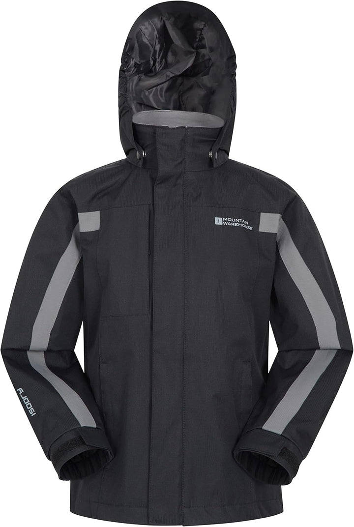 Mountain Warehouse Samson Jacke für Kinder - Regenjacke mit getapten Nähten, verstellbare Bündchen,