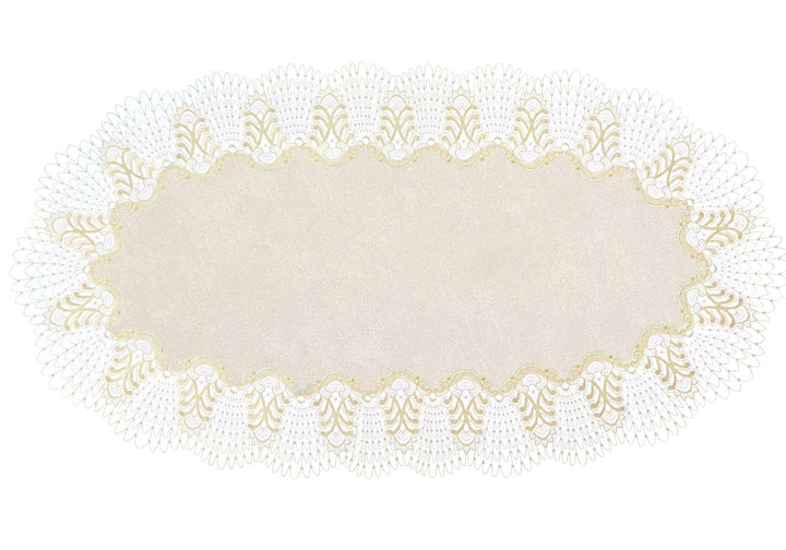 Plauener Spitze by Modespitze 4048M02_14_5090 Tischdecke Oslo, Gre 50 x 90 cm, oval 50 cm x 90 cm ov