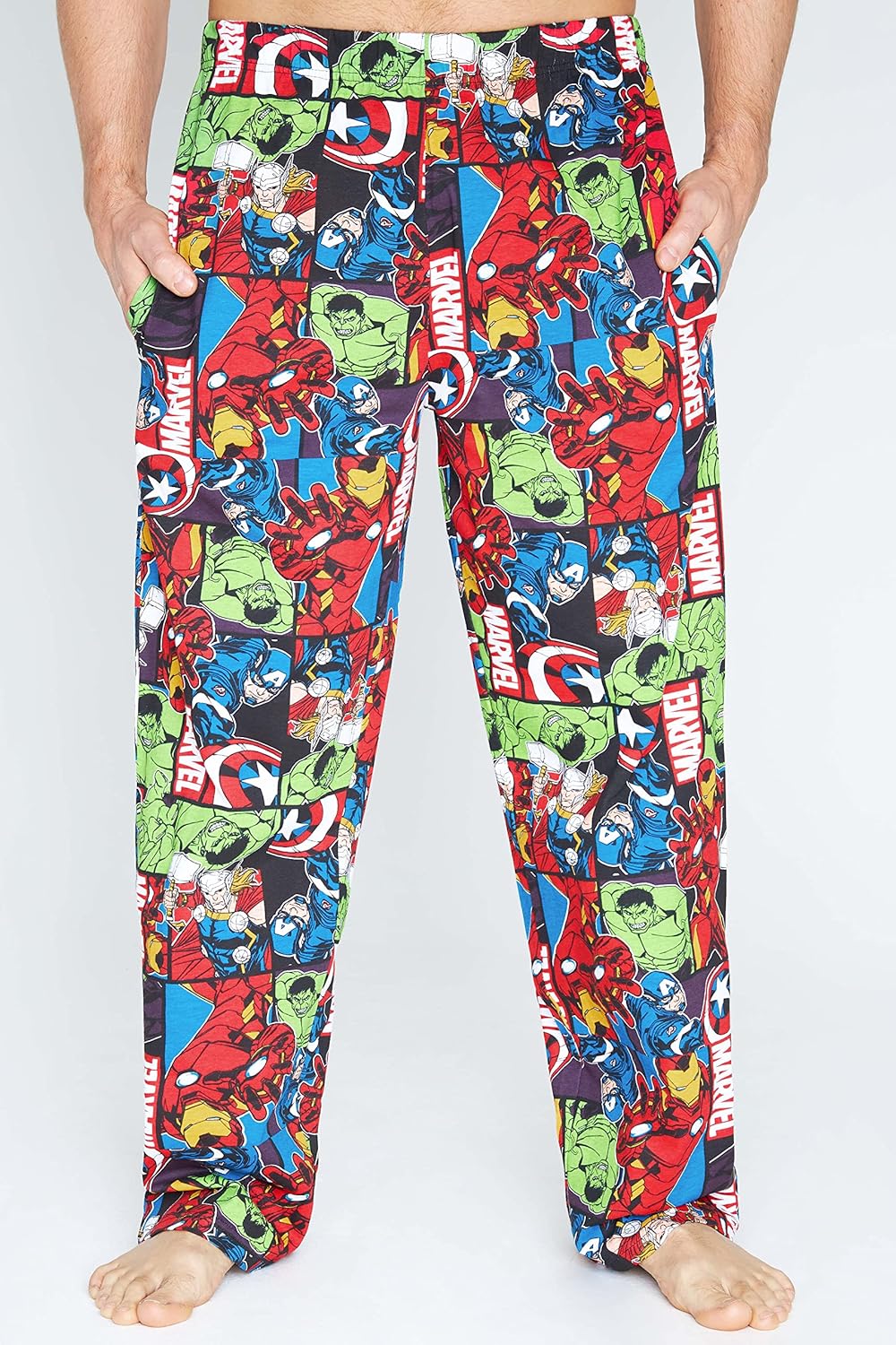 Marvel Avengers Schlafanzughose Herren lang, bequeme Pyjama Hosen - Geschenke für Männer & Teenager