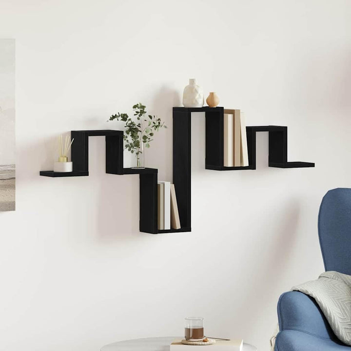 vidaXL Wandregal Wandmontiert Schwarz Eichen-Optik 104,5 x 43 x 10 cm, Stylisches modernes rechtecki