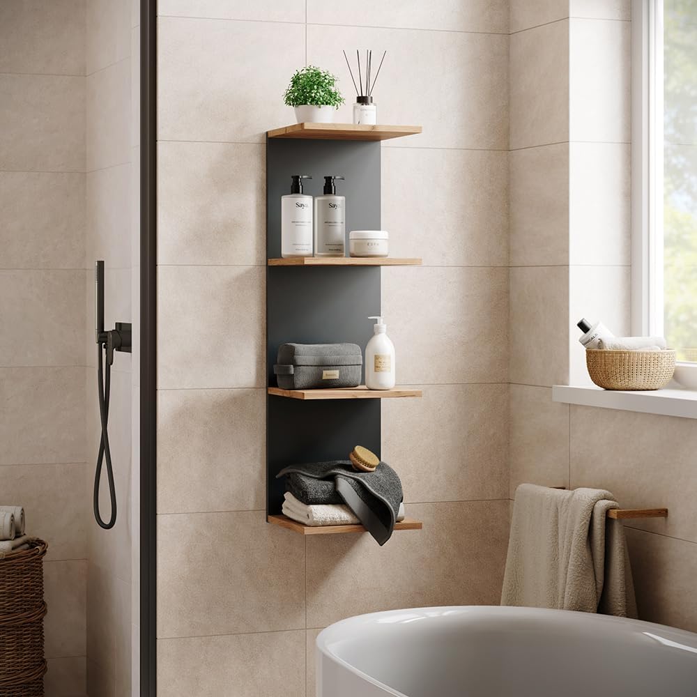 Vicco Wandregal Paolo, hängendes Regal, Anthrazit, 30 x 95 cm Anthrazit 95 cm, Einzel, Anthrazit 95