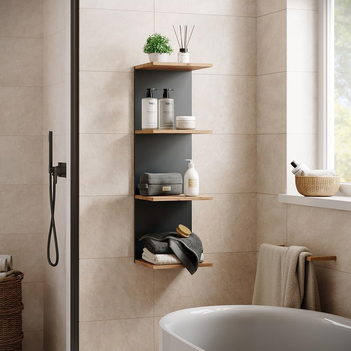 Vicco Wandregal Paolo, hängendes Regal, Anthrazit, 30 x 95 cm Anthrazit 95 cm, Einzel, Anthrazit 95