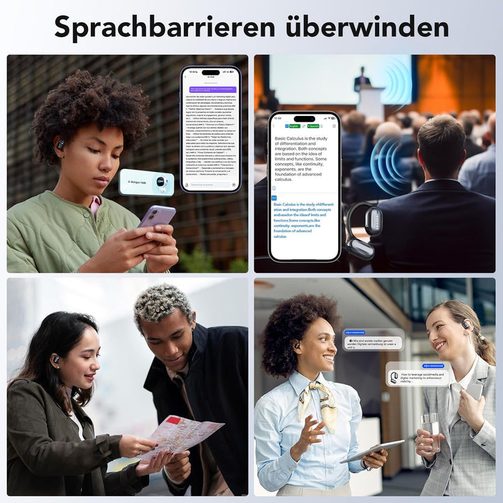 Ki Übersetzer Kopfhörer, 3-in-1 Übersetzungskopfhörer mit echtzeit übersetzung, 150 Sprachen Kopfhör