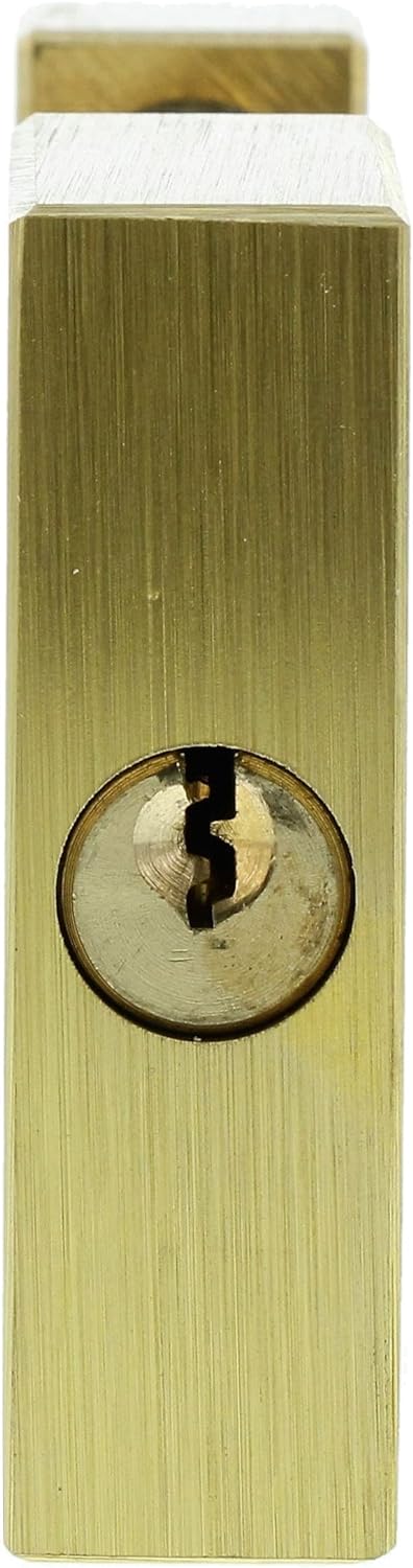 Burg Wächter Vorhängeschloss, Quadro 444 90 SB, Inkl. 2 Schlüssel, Bügelstärke: 12 mm Messing