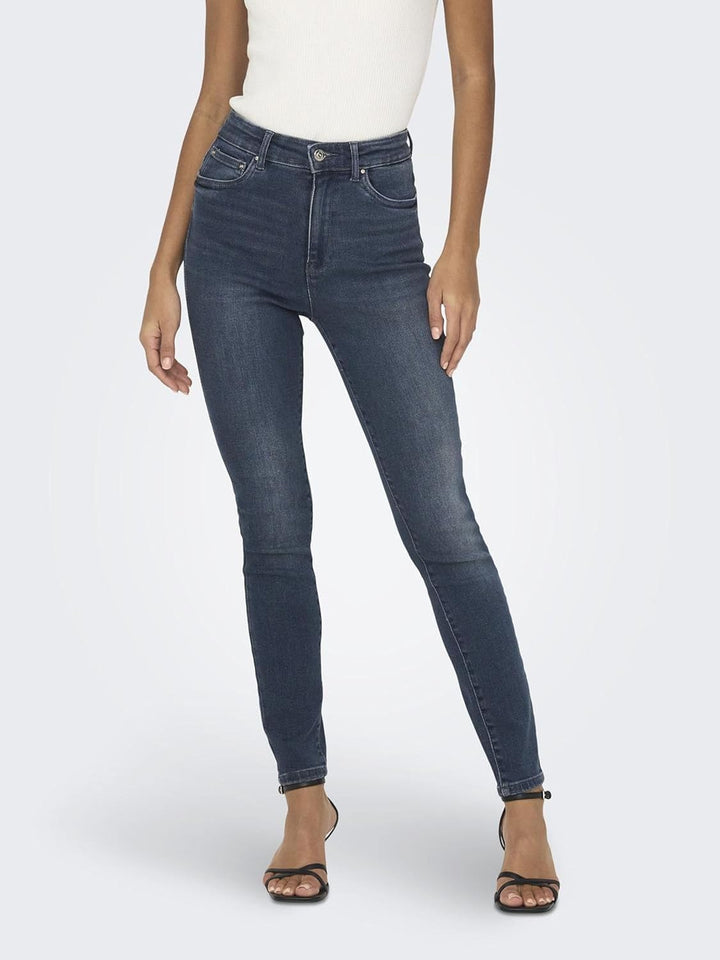 ONLY Female Skinny Jeans ONLMILA Hohe Taille Skinny Fit Jeans 25W / 30L Blue Black Denim, 25W / 30L