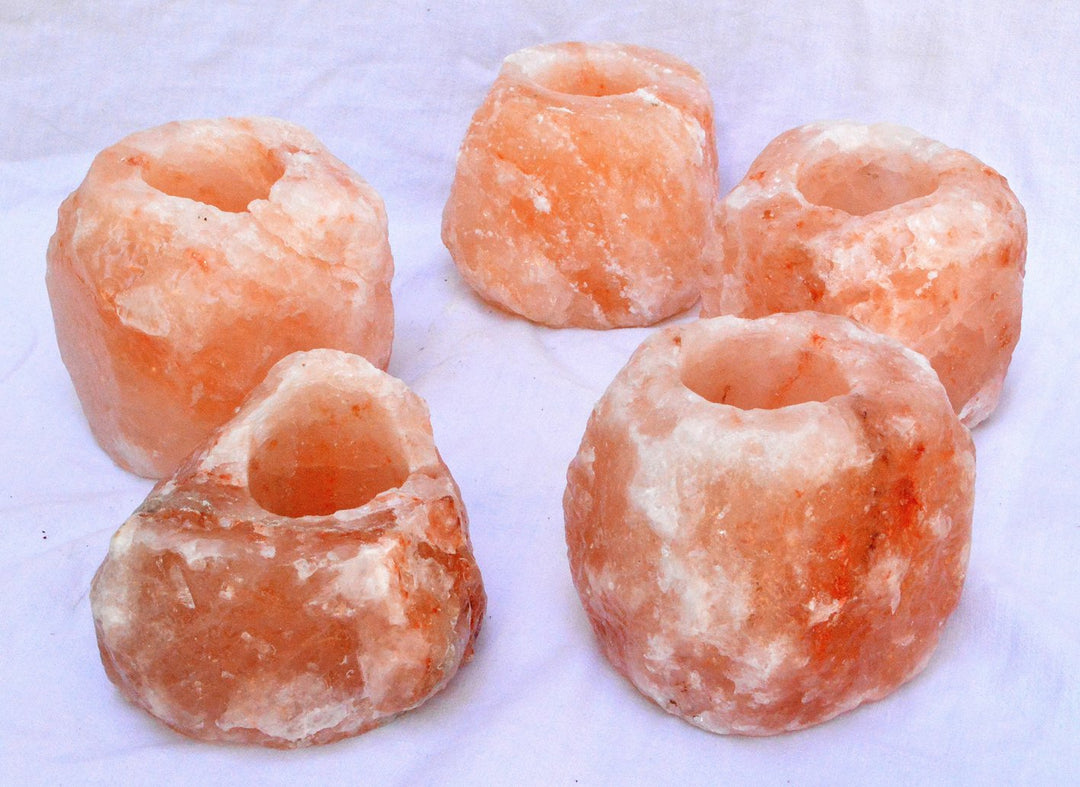 LAMARE 5 x Himalaya-Salz Kerzenhalter