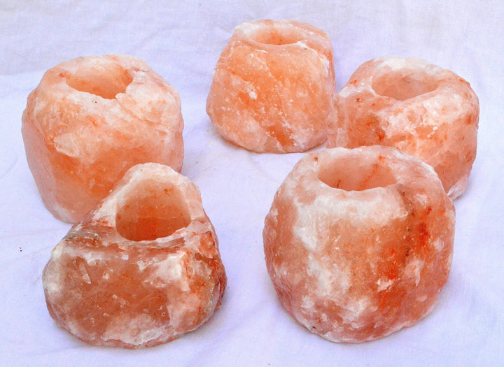 LAMARE 5 x Himalaya-Salz Kerzenhalter