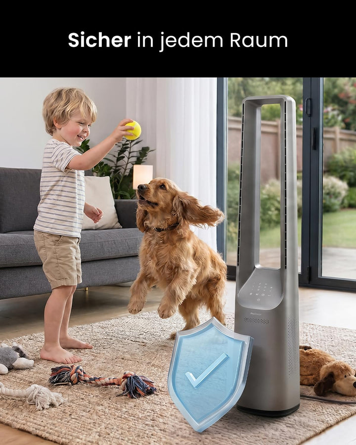 Pro Breeze 101cm rotorloser Ventilator - Ventilator oszillierend mit Fernbedienung, LED Display, 6 G