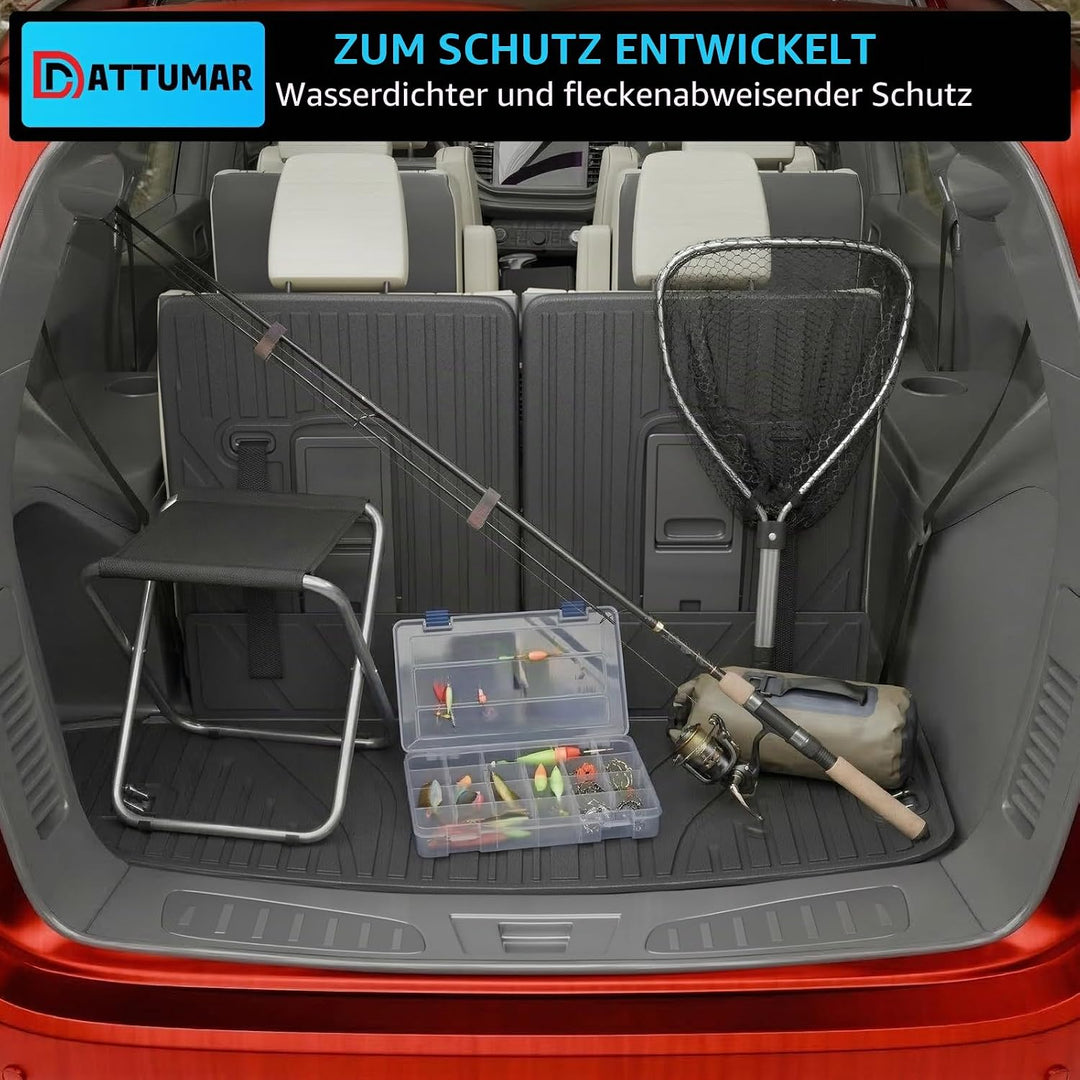 Kofferraumwanne, kompatibel mit Dodge Durango 6- und 7-Sitzer-Kofferraummatte, Allwetter-Rücksitzbez