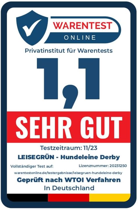 Leisegrün Hundeleine Derby | 2m Länge, Robustes Nylon, Flexibel verstellbar für mittelgrosse bis gro