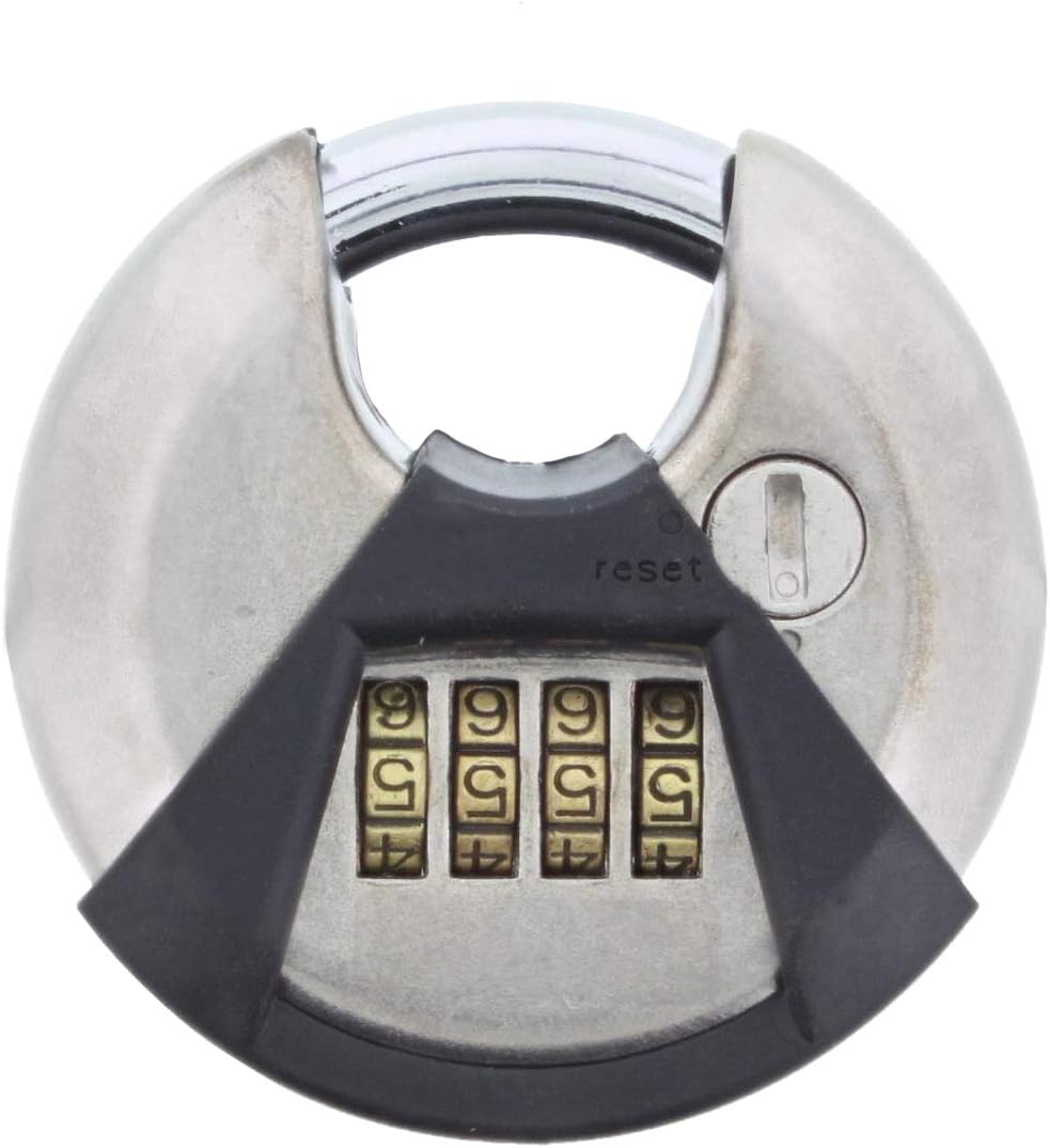 Burg Wächter Rundbügelschloss, Vorhängeschloss mit Zahlencode, 10 mm Bügelstärke, Edelstahlkorpus, K
