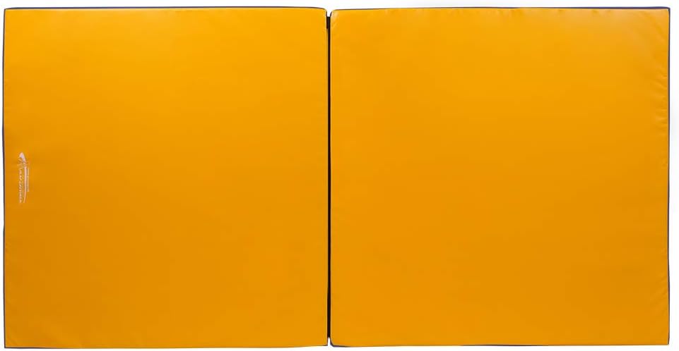 Grevinga® Turnmatte VB 80 | Blau, 200 x 200 cm, Turnen, Klappbar auf 100 x 100 cm Gelb-Schwarz 200 x