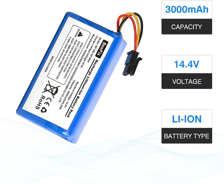 3000mAh Ersatzakku für 360 S5 S7 S7 Pro T90 Wiederaufladbarer 14.4V Li-ion Akku Batterie Staubsauger