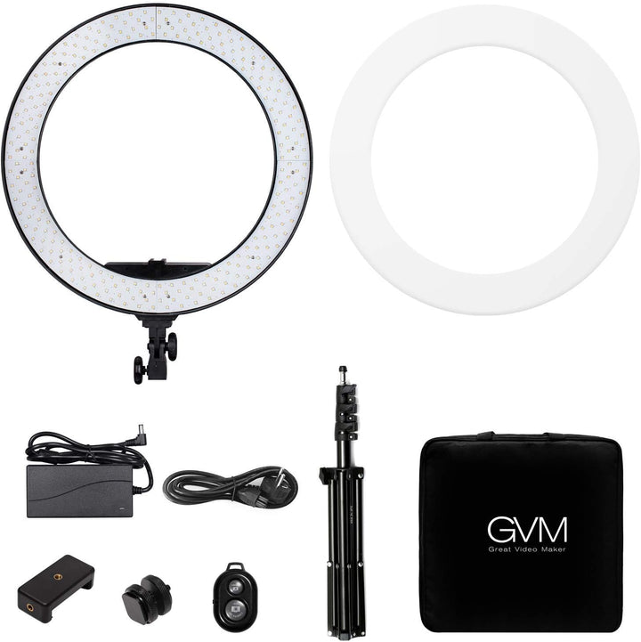 GVM LED Ringleuchte mit stativ, 3200K-5600K 36cm led ringlicht für Selfie Titok Vlog YouTube Make up