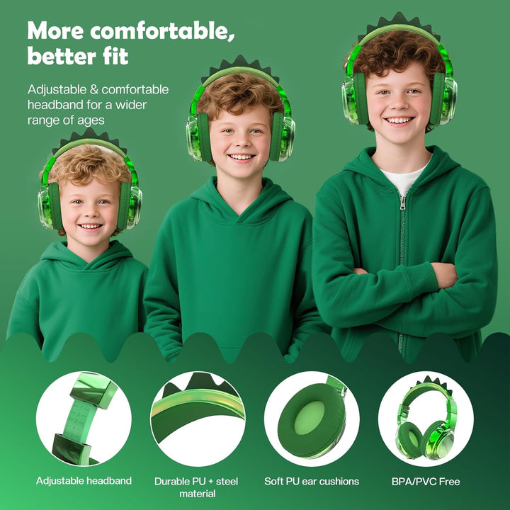 JYPS Bluetooth Kopfhörer Kinder, Metallisch Kabellose Kopfhörer Kinder Over Ear mit 74/85dBA Lautstä