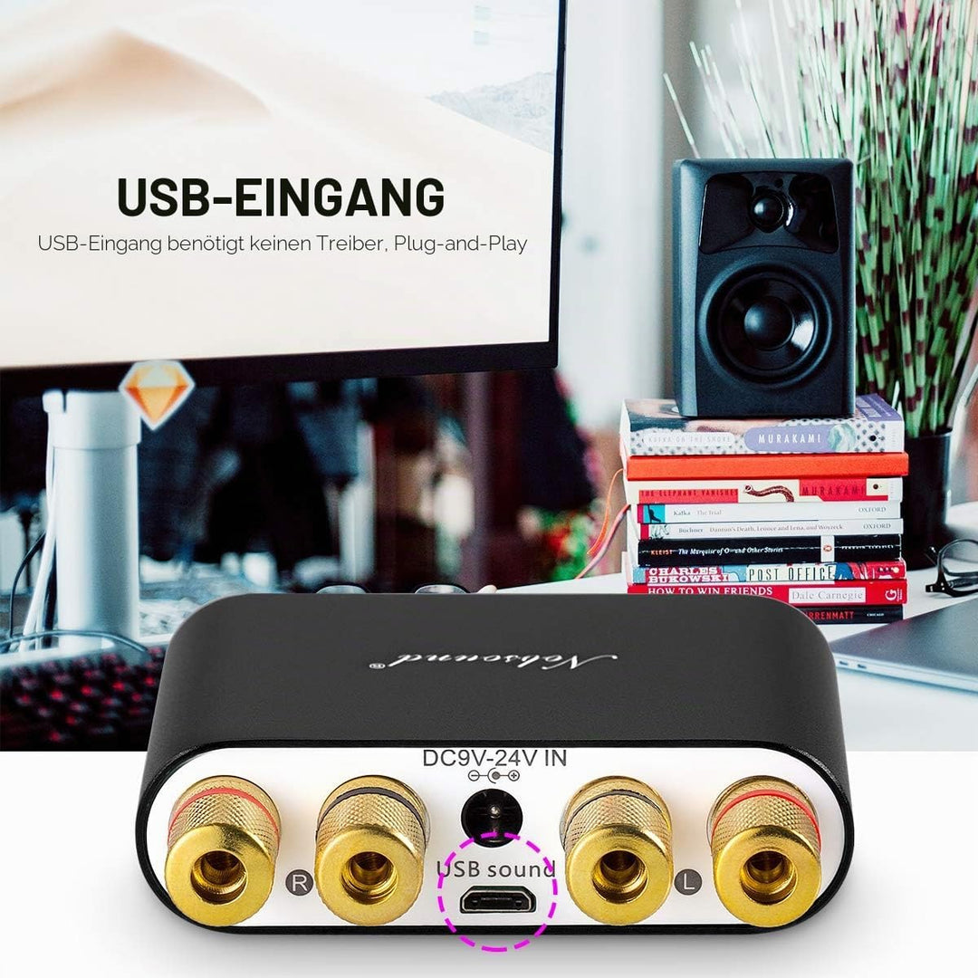 Nobsound NS-10G Mini Bluetooth 5.0 Digitaler Stereo Verstärker 100W HiFi Power Amp mit Netzteil (Sch