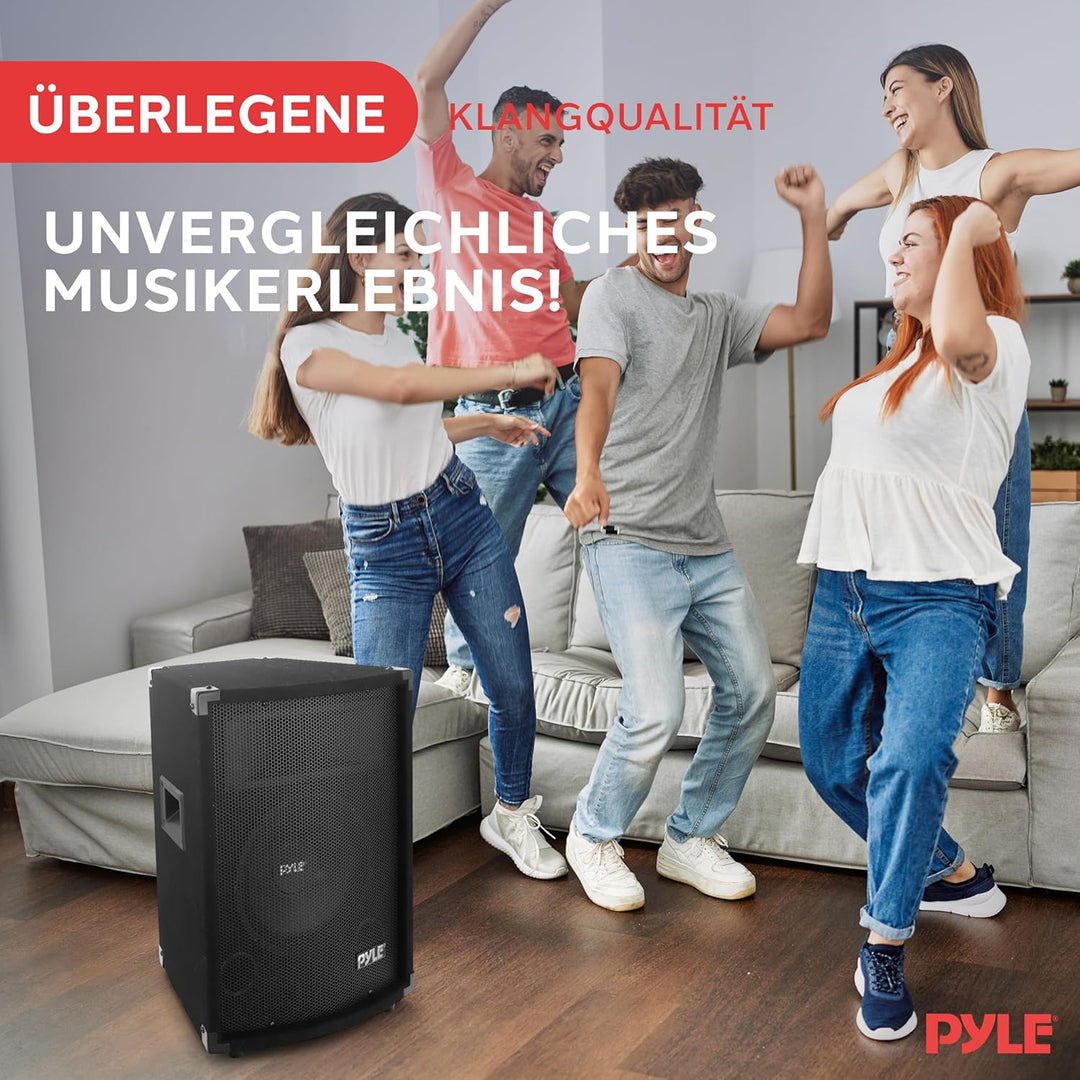 PylePro 500W Lautsprecher Passiv mit 10" Subwoofer – 2-Wege Soundsystem für Auto, DJ, Bühne & Heimki