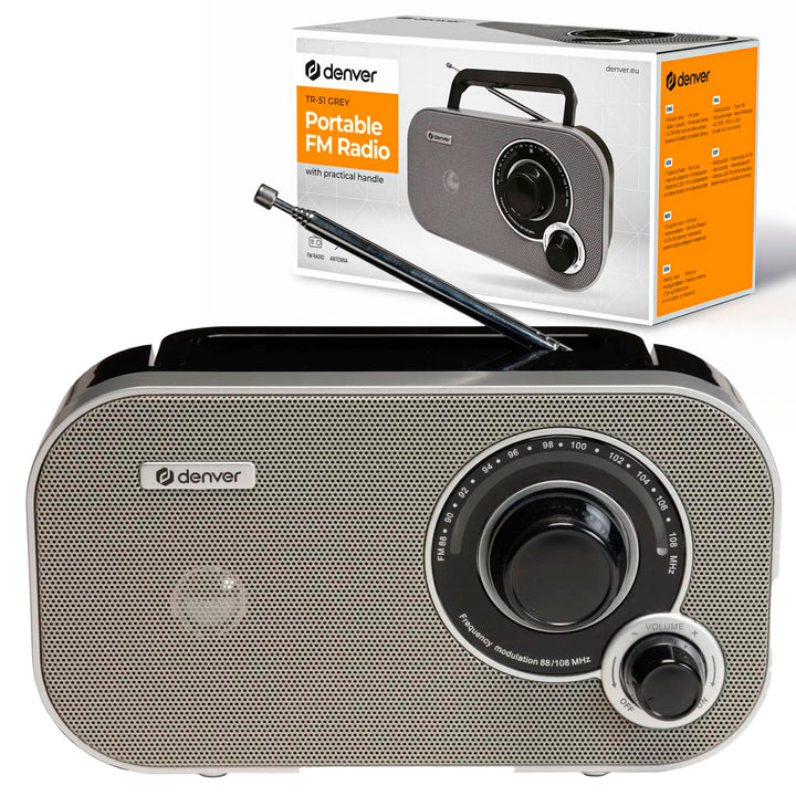 Denver TR-51 UKW-Radio mit analogem Tuning, Grau