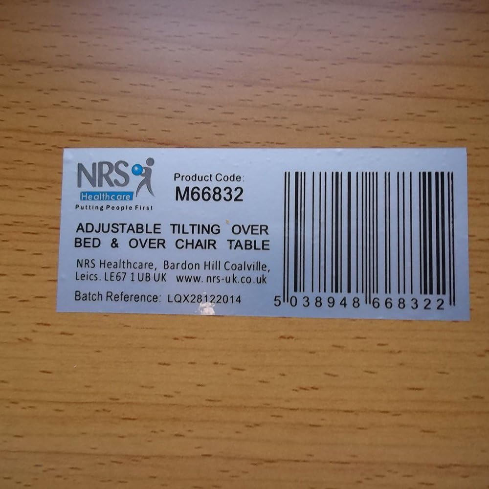 NRS Healthcare Verstellbarer Beistelltisch, kippbare Tischplatte, Rollen