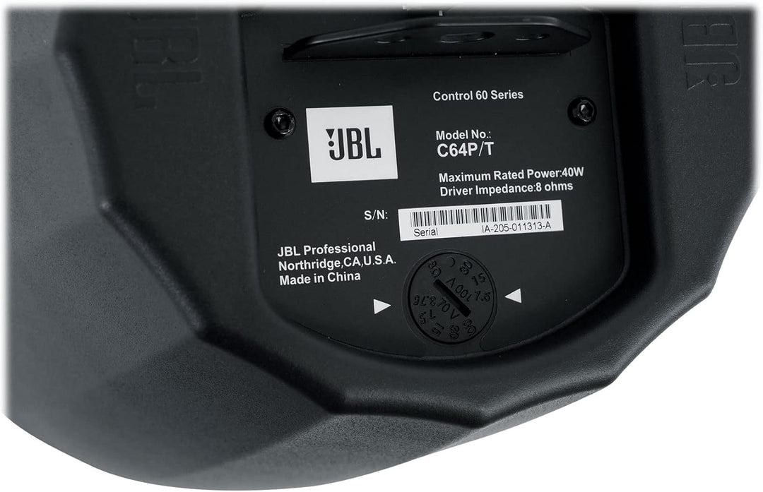 JBL Professioneller C64P/T Kompakter Vollbereichs-Hängelautsprecher, Schwarz, paarweise verkauft, Sc