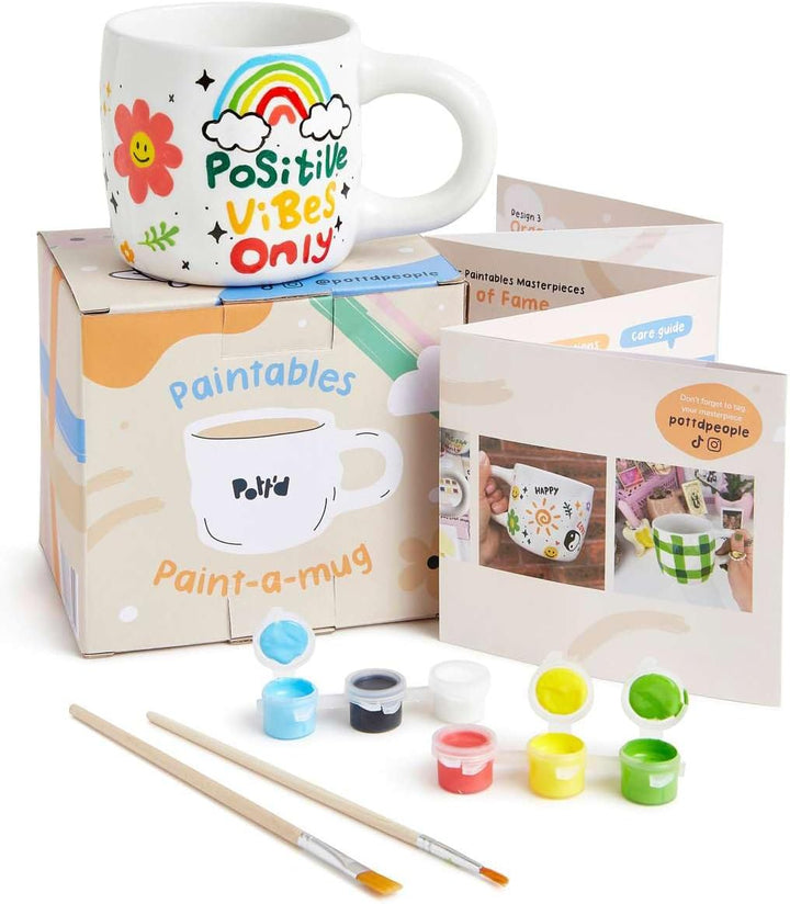 Pott'd Paintables Tasse Malset Einzel- oder Doppel-Keramik-Malset für Erwachsene Keramik Malset enth