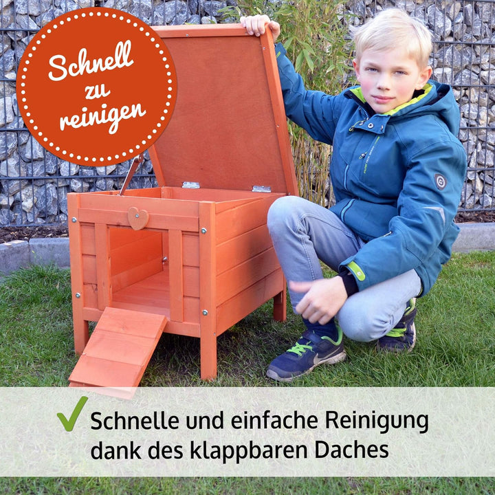 zooprinz grosses Kleintierhaus mit klappbarem Dach – perfekt für draussen und drinnen – Besonders ei