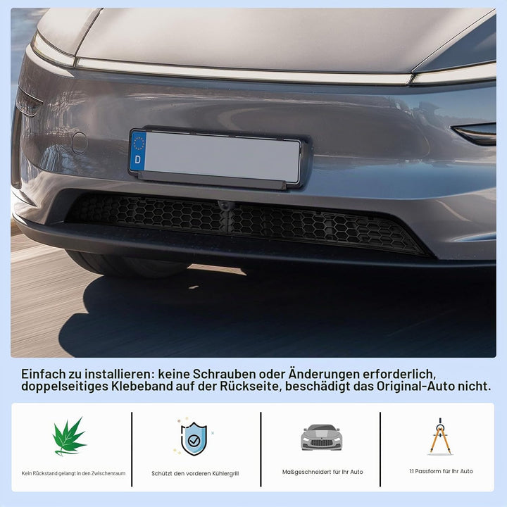 CDEFG Kompatibel mit Tesla Model Y Juniper 2025 2026 Front Kühlergrille Frills Frontstossstangenmask