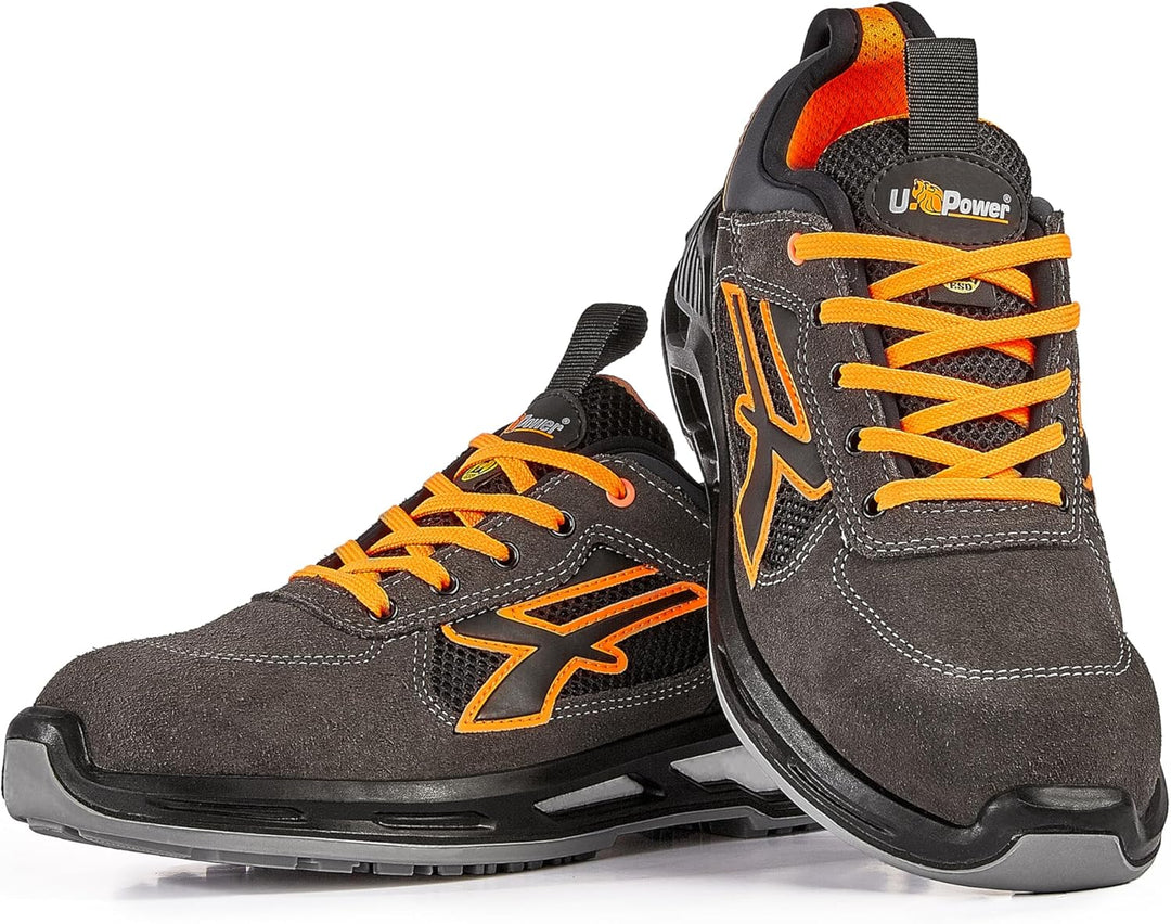 U POWER Ryder ESD S1P Unisex-Adult Schwarz Orange EU 47 EU Nero Arancione, 47 EU Nero Arancione