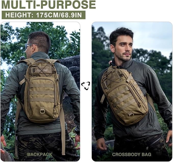 Mardingtop 18L Taktischer Rucksack für Herren mit abnehmbaren Schultergurten Vielseitiger 3-in-1 Ruc