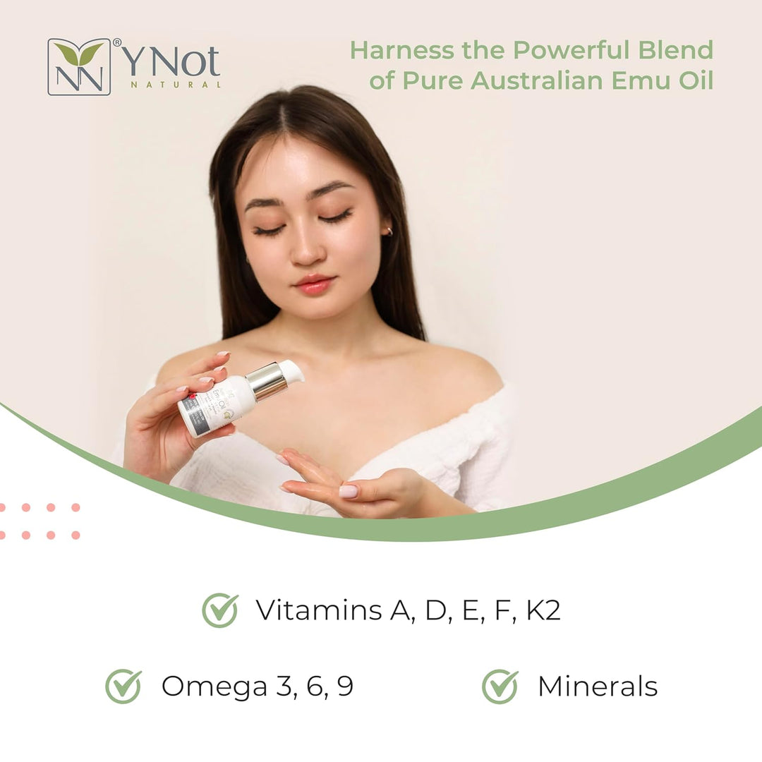 Reines Emu Öl - Kopfhaut-, Haar-, Nagel-, Gesichtsöl & Körperöl für Damen & Herren mit Omega 3 6 9,