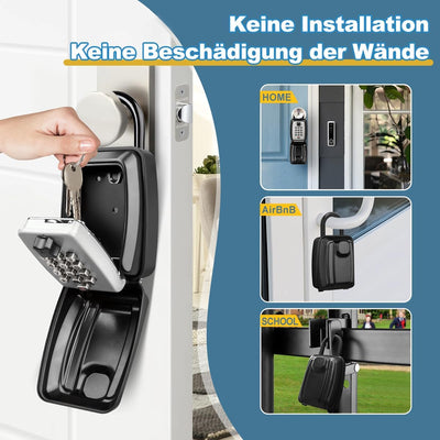 ENONEO Schlüsseltresor mit Zahlencode Schlüsselbox mit Bügel Ultra-Robustes Kleine Schlüsselsafe Aus