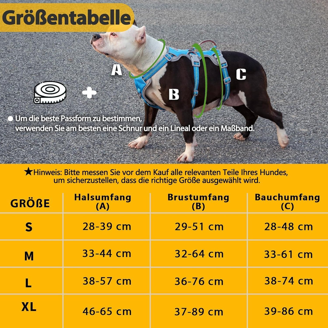 Huntboo Hunde Sicherheitsgeschirr, Hundegeschirr Grosse Hunde, Hundegeschirr für Grosse Hunde No Pul