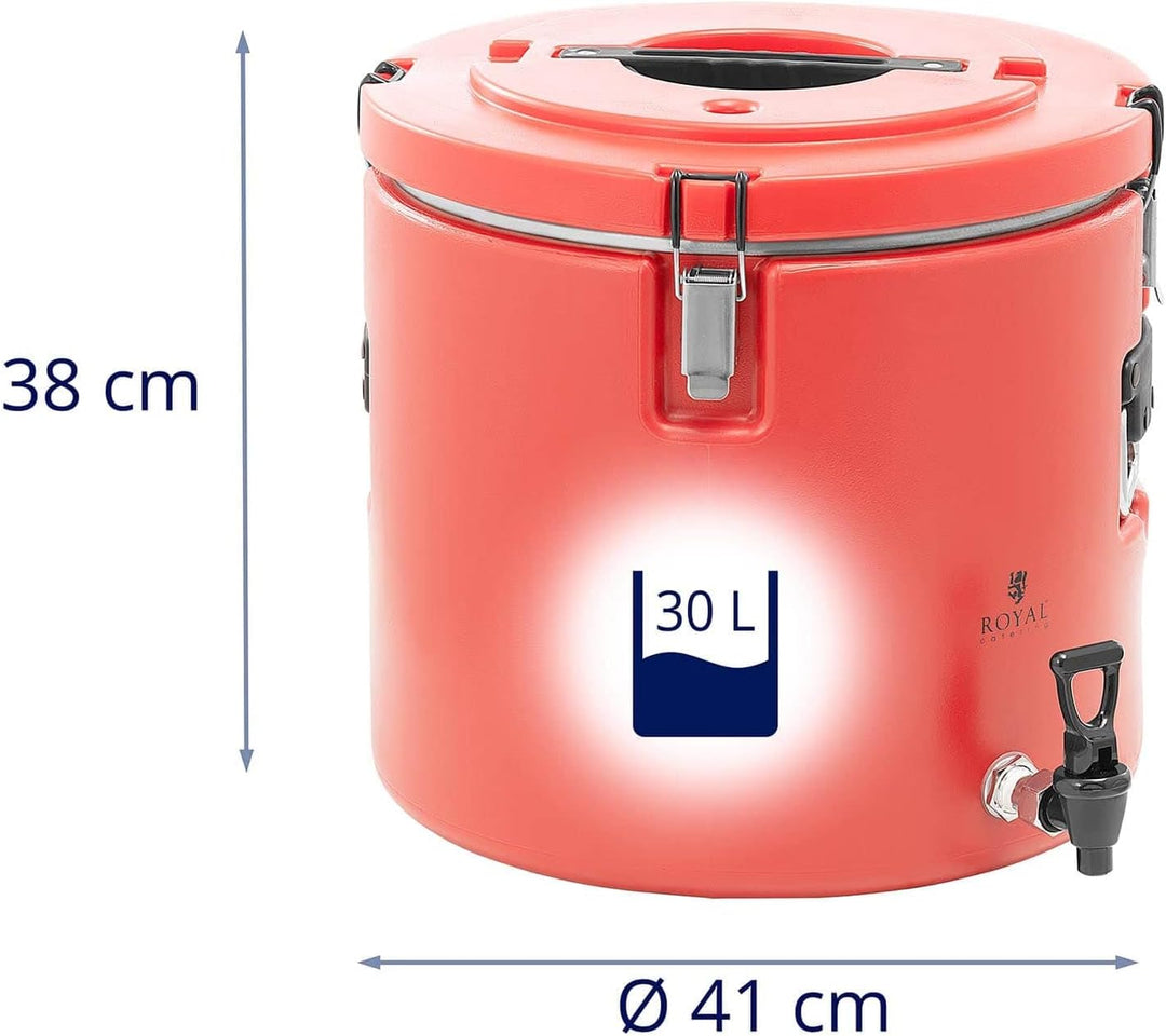 Royal Catering RC_TT_5 Isolierbehälter 30 L Ablasshahn Warmhaltebehälter Isolierbehälter für Essen W