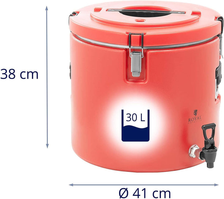 Royal Catering RC_TT_5 Isolierbehälter 30 L Ablasshahn Warmhaltebehälter Isolierbehälter für Essen W