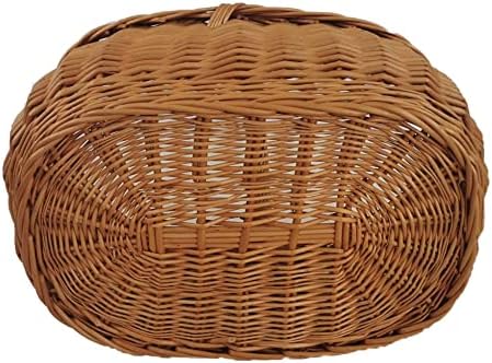 Einkaufskorb aus Weide Pilzkorb Oval Braun 46x32x35 cm