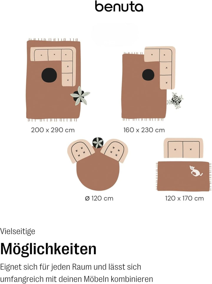 benuta Basic Hochflorteppich Soho - Kunstfaser - Rechteckig & im Style: Uni - Pflegeleicht für Wohnz